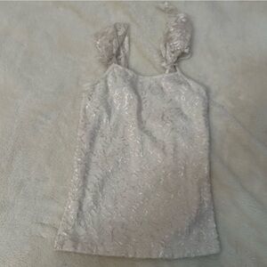 Size 7/8 GIRLS White Lace Tank Top B3